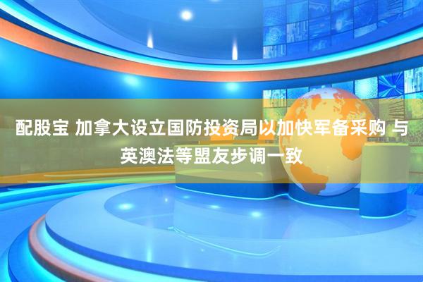 配股宝 加拿大设立国防投资局以加快军备采购 与英澳法等盟友步调一致