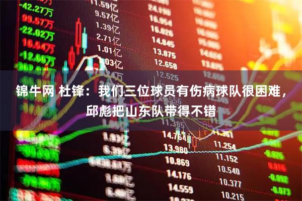 锦牛网 杜锋：我们三位球员有伤病球队很困难，邱彪把山东队带得不错