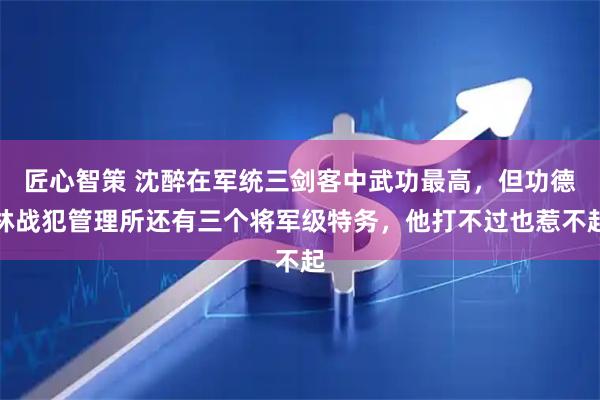 匠心智策 沈醉在军统三剑客中武功最高，但功德林战犯管理所还有三个将军级特务，他打不过也惹不起
