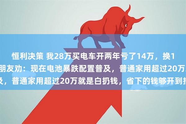 恒利决策 我28万买电车开两年亏了14万，换16万国产车发现没区别！朋友劝：现在电池暴跌配置普及，普通家用超过20万就是白扔钱，省下的钱够开到报废